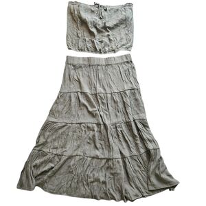 NY&Co Maxi Skirt/Top SET XL Sage Green